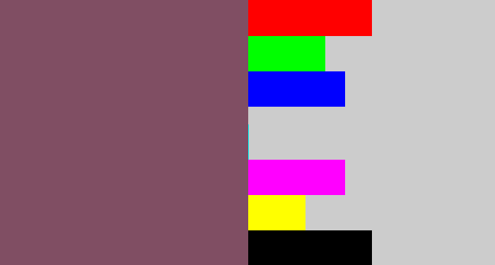 Hex color #804e63 - dark mauve