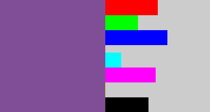 Hex color #804e96 - muted purple
