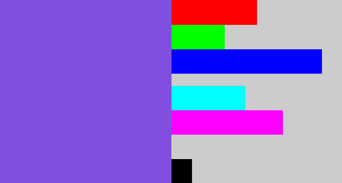 Hex color #804fe0 - purpley