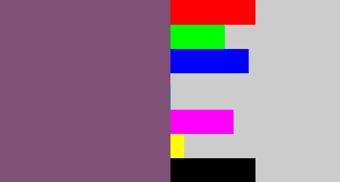Hex color #805176 - dull purple