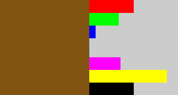 Hex color #805311 - medium brown