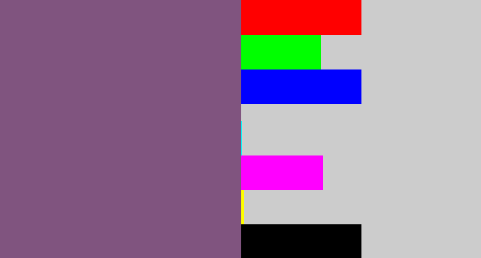 Hex color #80547f - dull purple