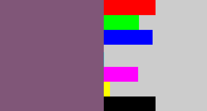 Hex color #805678 - dull purple