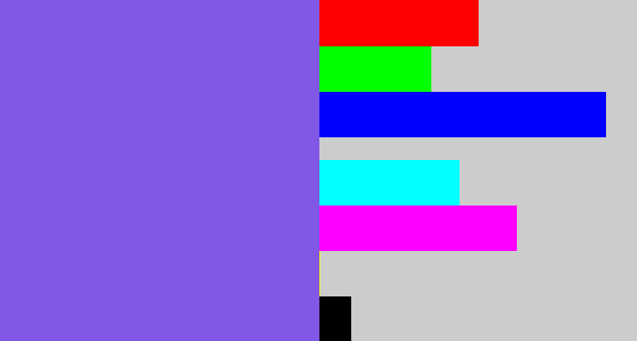 Hex color #8058e5 - purpley