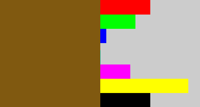 Hex color #805910 - medium brown