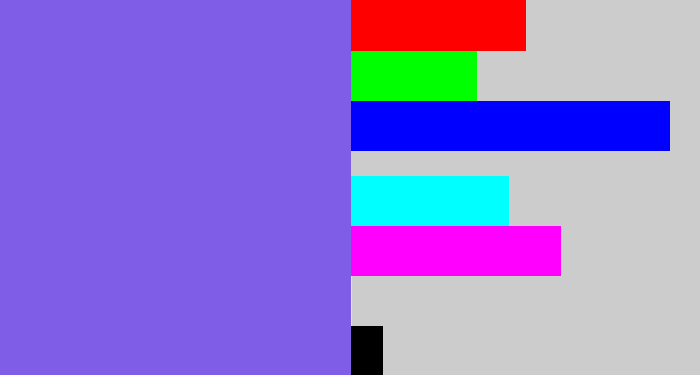 Hex color #805de7 - purpley