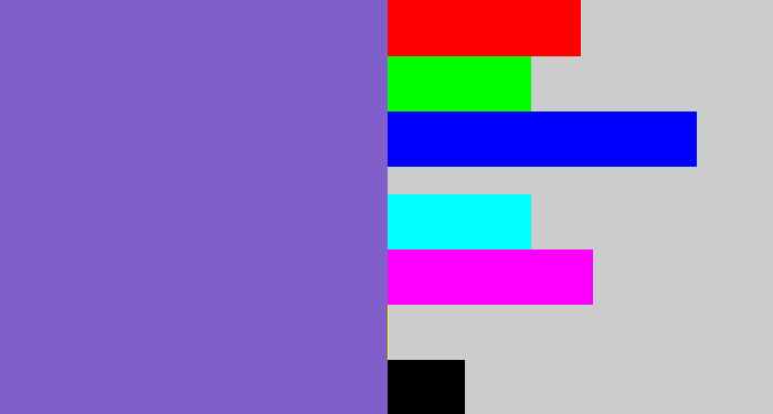 Hex color #805fcb - light indigo