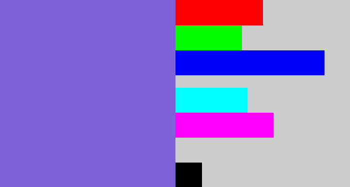 Hex color #8060d9 - purpley