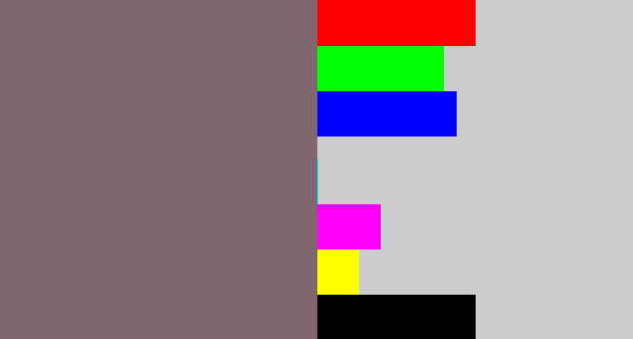 Hex color #80676f - purplish grey
