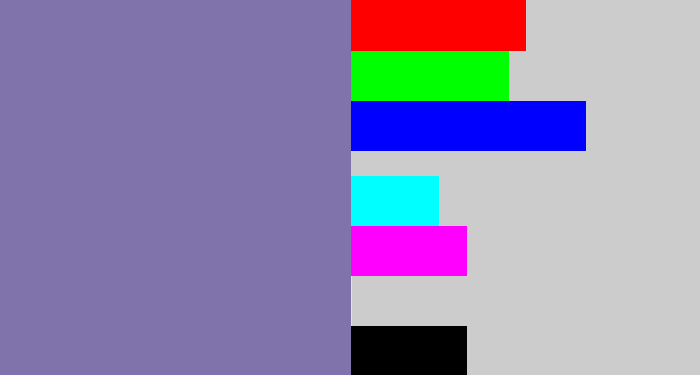 Hex color #8072aa - dark lavender