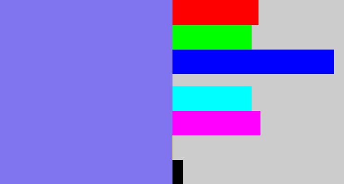 Hex color #8075ef - lavender blue