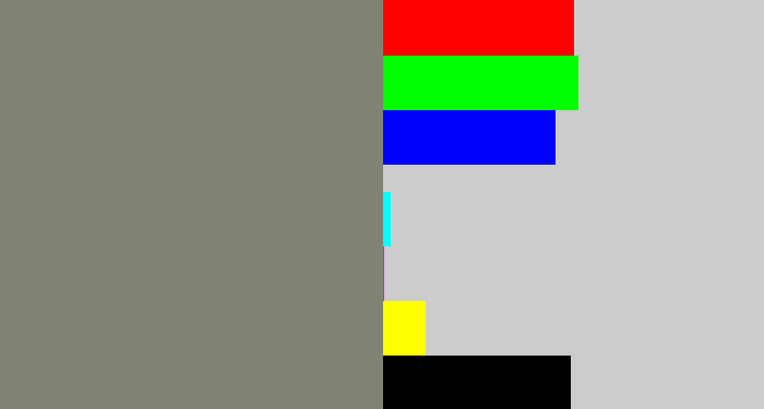 Hex color #808374 - medium grey