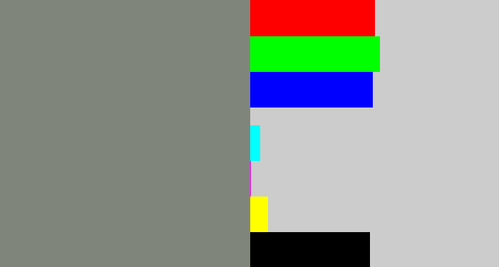Hex color #80857c - medium grey