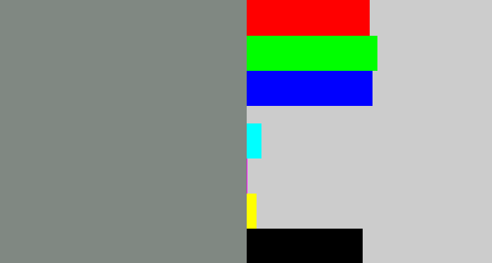 Hex color #808882 - medium grey