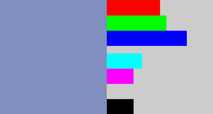 Hex color #808fbf - greyblue