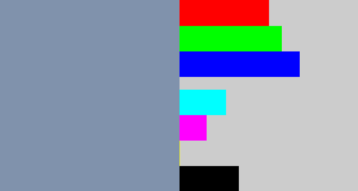 Hex color #8092ac - blue/grey