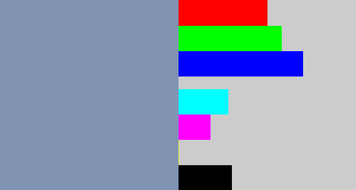 Hex color #8093b3 - bluey grey