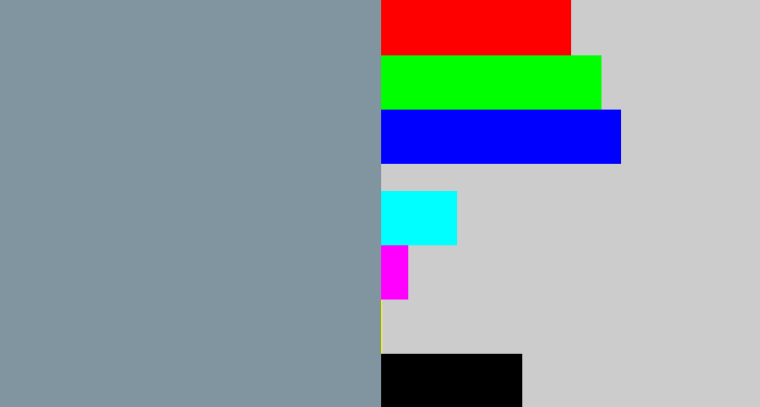 Hex color #8095a0 - blue/grey