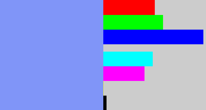 Hex color #8095f8 - periwinkle blue