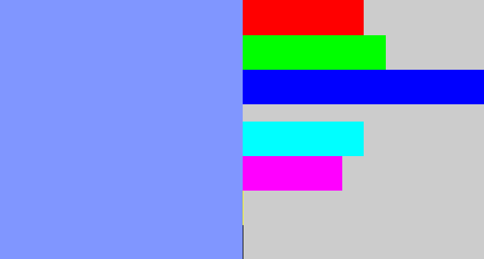 Hex color #8096ff - periwinkle blue