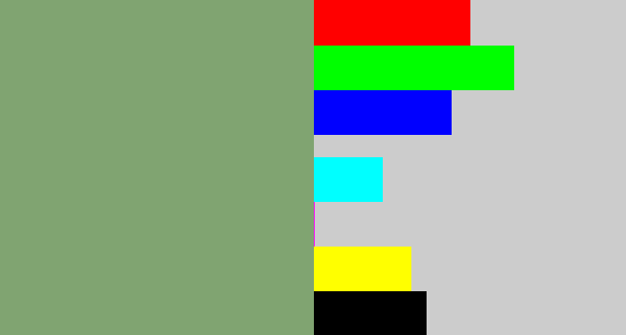 Hex color #80a471 - greeny grey