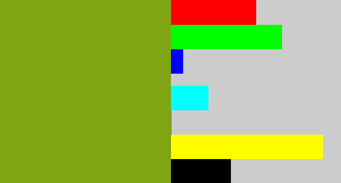 Hex color #80a512 - pea green