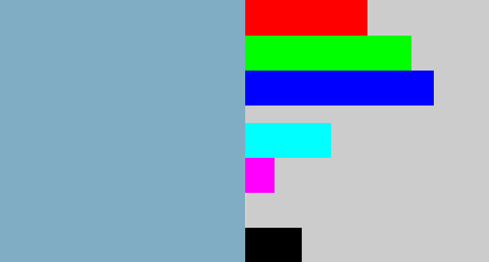 Hex color #80adc4 - bluegrey