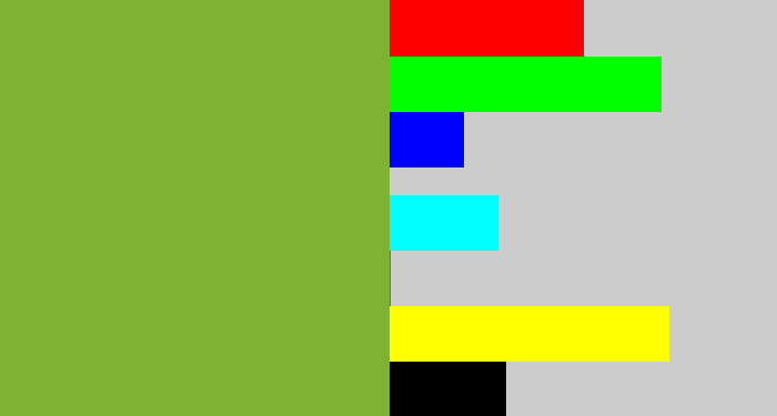 Hex color #80b231 - avocado