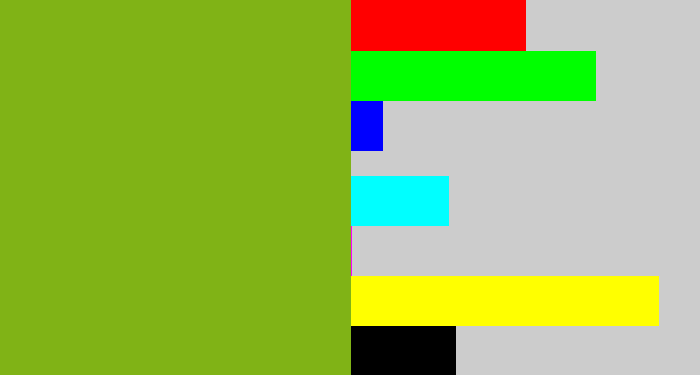 Hex color #80b316 - pea green