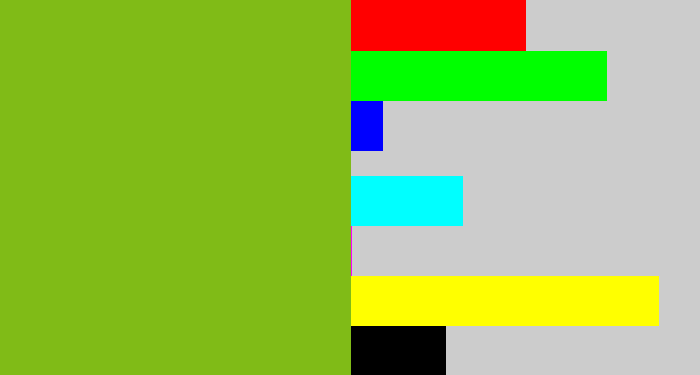 Hex color #80bb17 - pea green