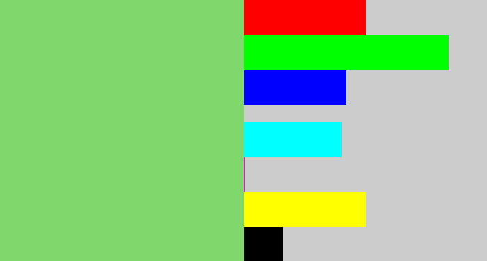 Hex color #80d76b - soft green