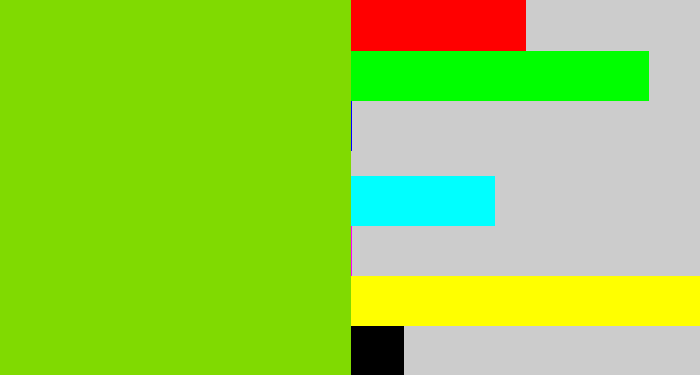Hex color #80da01 - slime green