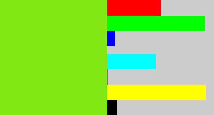 Hex color #80e813 - bright lime