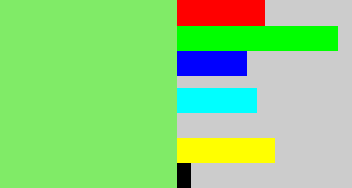 Hex color #80eb67 - lighter green