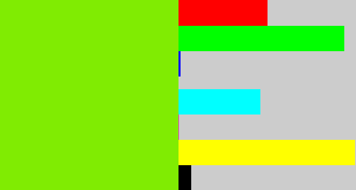 Hex color #80ec02 - bright lime