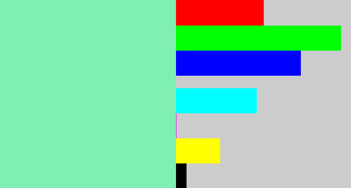 Hex color #80efb4 - light blue green