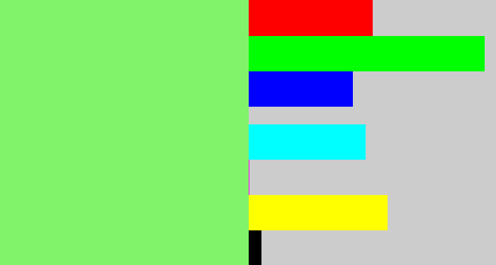 Hex color #80f36b - lighter green