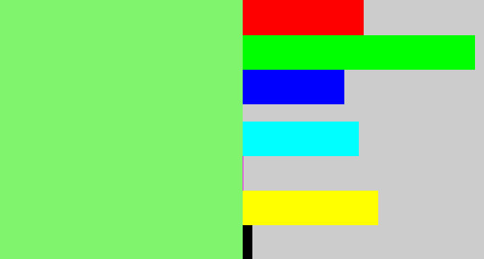 Hex color #80f46c - lighter green