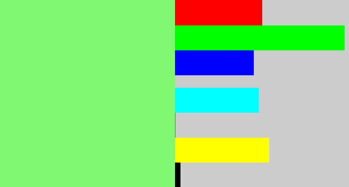 Hex color #80f872 - lightgreen