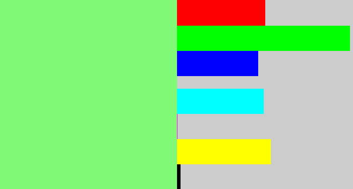 Hex color #80f976 - lightgreen