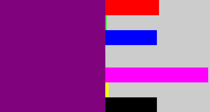 Hex color #81027d - darkish purple