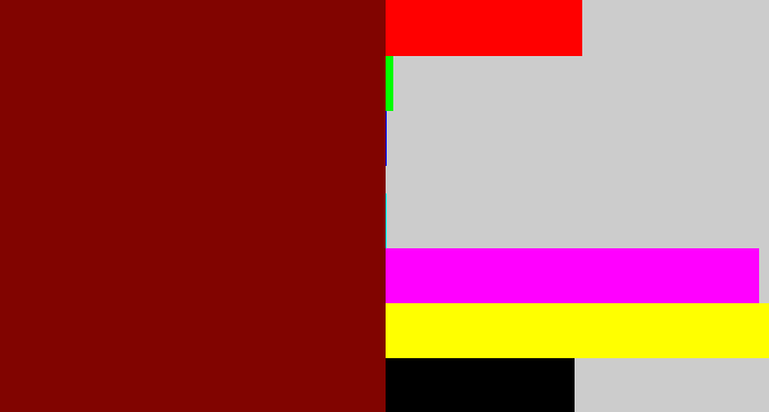 Hex color #810400 - dark red
