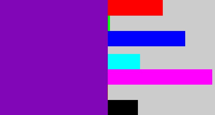Hex color #8106b7 - purple