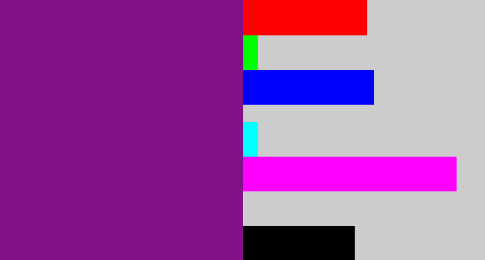 Hex color #811089 - purple