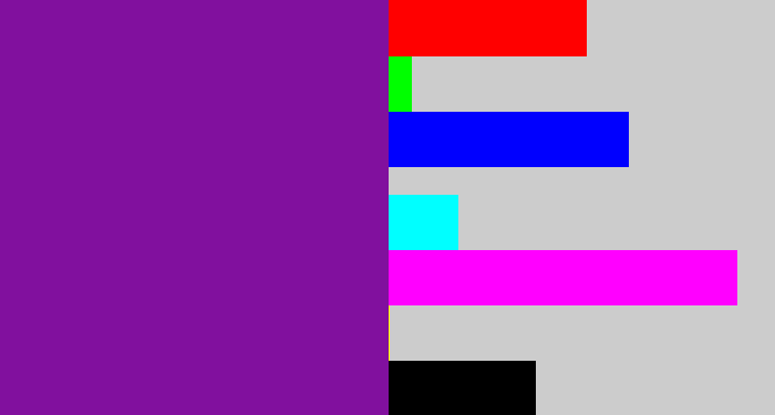 Hex color #81109e - purple