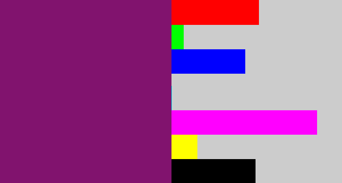 Hex color #81136e - darkish purple