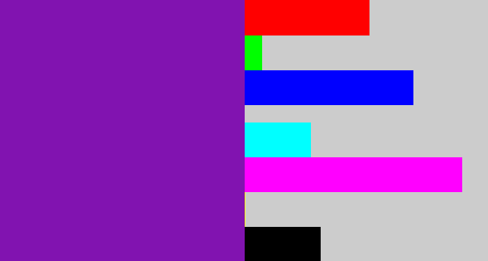 Hex color #8113b0 - purple