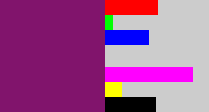 Hex color #81146c - darkish purple
