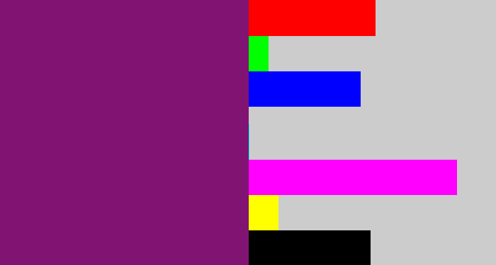 Hex color #811472 - darkish purple