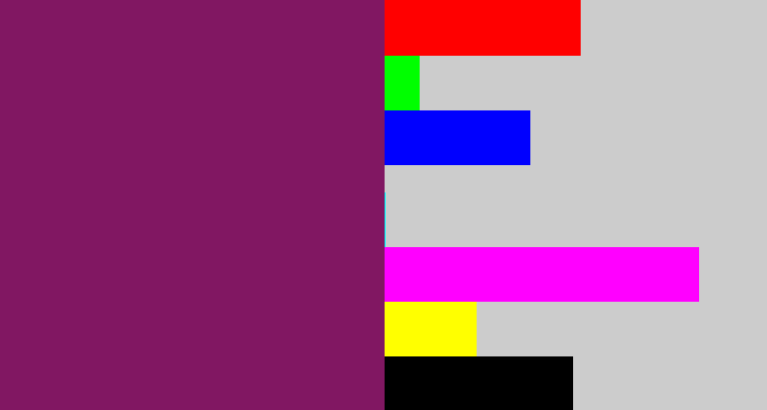 Hex color #811762 - darkish purple